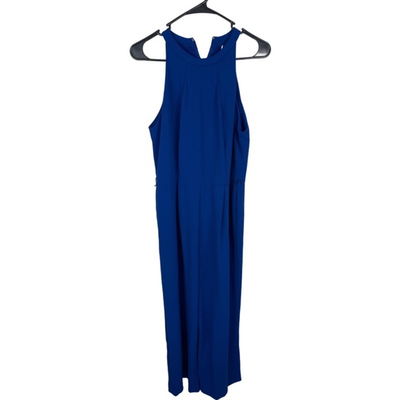 Tommy Hilfiger royal blue sleeveless wide leg crop jumpsuit size 10 - Picture 1 of 12